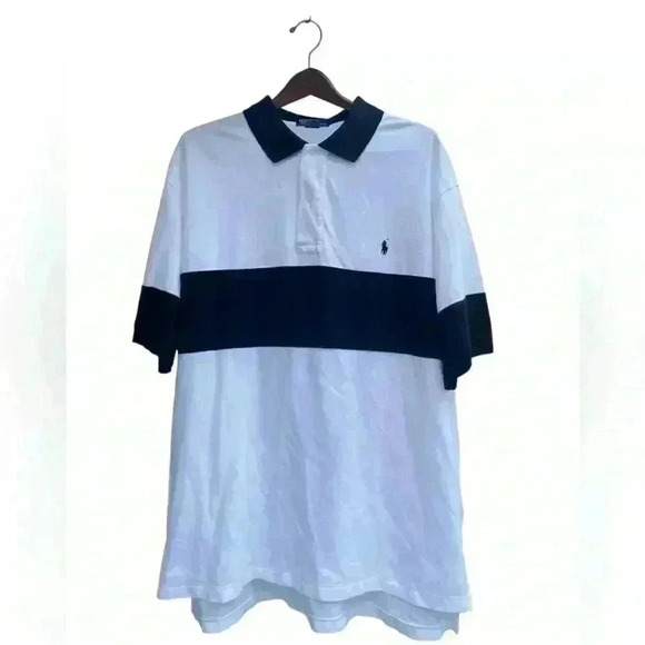 Polo Ralph Lauren Other - Mens Polo Ralph Lauren Polo White With Black Stripe Sz XXL Horse Logo